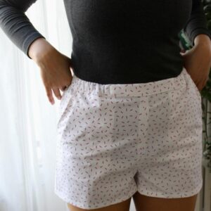 Short lilas en coton 100% poches latérales
