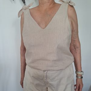 Top femme chic/décontracté. Nœuds à nouer aux épaules