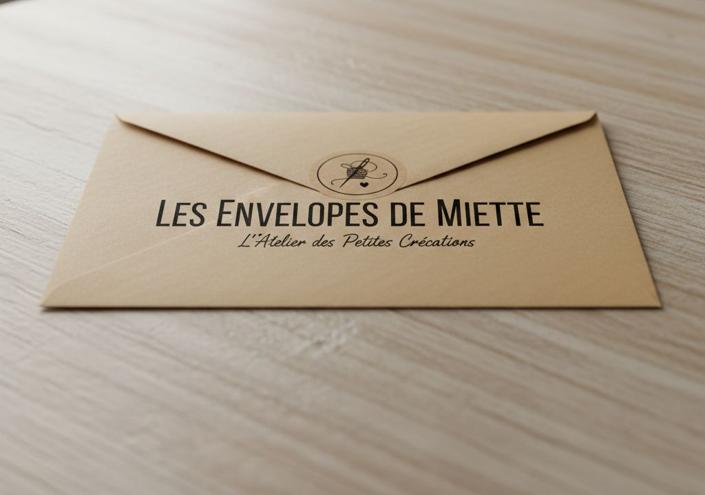 Exemple d'enveloppe d'expédition kraft pour le kit de lingettes à coudre Nuage de Rose.