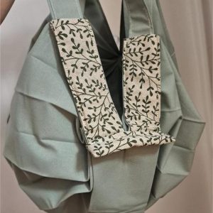 Sac Miette Pli‑Vite Sauge ouvert, sac en tissu fait main.