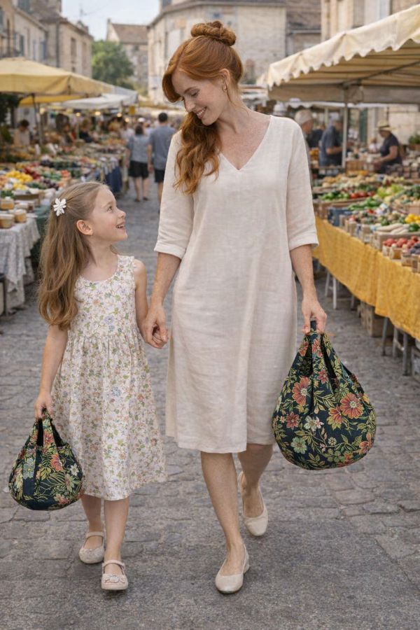 Le duo Hanami célèbre les liens complices et les gestes partagés. Deux sacs Miette, unis par leur motif fleuri, pour accompagner les promenades et les instants précieux.