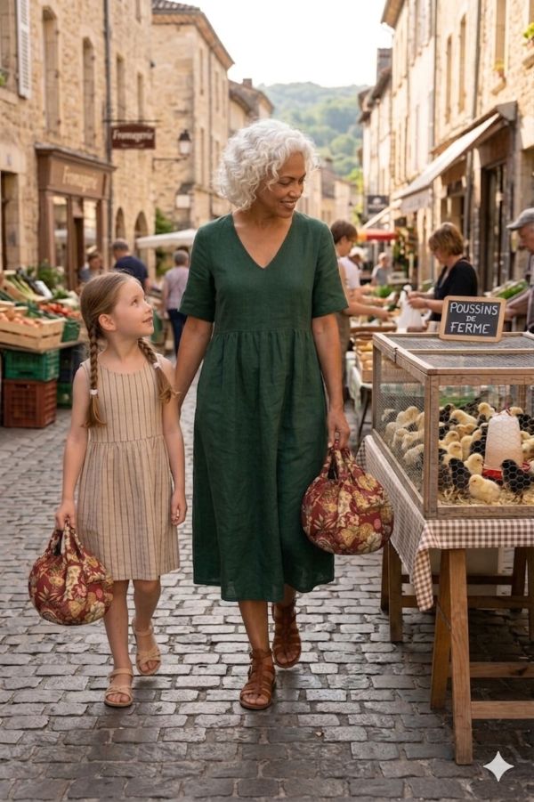  Sac Miette Kirei en tissu coton japonisant rouge fleuri, idéal pour le marché et les sorties du quotidien grâce à sa confection artisanale élégante. 