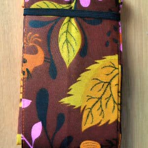 Sac Miette Solène fermé, motif éventail moutarde