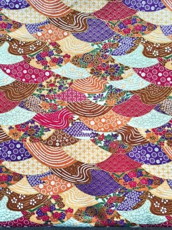 Détail du tissu japonais Kasane du sac Miette, motifs superposés artisanaux Les Coutures de Miette